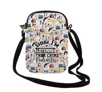 TSOTMO Crime Show Fan Gift Shhh I'm Listening To True Crime Podcasts Crossbody Bag Crime Lover Gift, I'm Listening Cr, Fashion
