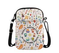 TSOTMO DD Game Merch DD Cat Crossbody Bag for Game Lovers DM Masters Gift Cat Dice D20, Side Quests Cross, Crossbody Bag