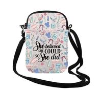 TSOTMO Dental Inspirational Gift She Believed She Could So She Did Dentist Crossbody Bag DA DH Graduation Gift, Did 4 Tooth Cr, Fashion