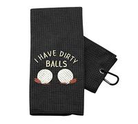 TSOTMO Dirty Golf Balls Towel Novelty I Have Dirty Balls Towel Gift Golf Golfing Towel Golf Balls Towel (U.Dirty Balls)