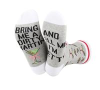 TSOTMO Dirty Martini Gift Cocktail Novelty Socks for Wine Lovers Alcohol Drinking Lovers Drinker Gifts, D Martini Socks, One Size
