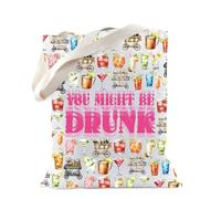 TSOTMO Drinking Gift You Might Be Drunk Tote Bag for Alcohol Lovers Drinker Gift Bar Beer Drinking Party Gift (Be Drunk)