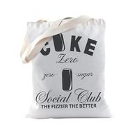 TSOTMO Drinks Merch Tote Bag Drinks Social Club Tote Bag for Drinks Lovers Soda Zero Sugar Drink Gift Fizzy Drink Gift (ZERO CO tote)