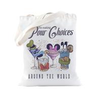 TSOTMO Epcot Drinking Gift World Showcase Drinking Tote Bag for Drinker Magic Kingdom Trip Bag Around the World Gift (Pour Choices)