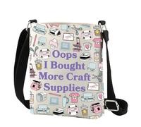 TSOTMO Funny Crafting Gift Oops I Bought More Craft Supplies Crossbody Bag Crafts Lover Gift Marketing Small Business Bag, Supplies Cr