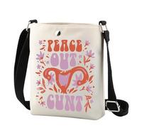TSOTMO Funny Hysterectomy Gift Peace Out Feminist Crossbody Bag Hysterectomy Recovery Gifts for Women Wife, Out Cr, Fashion