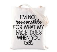 TSOTMO Funny Sarcastic Tote Bag I'm Not Responsible Quote Gift Humorous Gift Sarcasm Gift for Friend Funny Saying Handbag (Responsible)