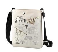 TSOTMO Funny Sloth Gift The Sloth Biology Facts Crossbody Bag sloth Lover Gift for Mom Sister Jungle Wild, The Sloth Cr, Fashion