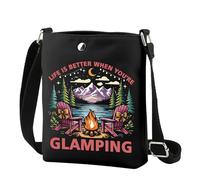 TSOTMO Glamping Gift for Women Life Is Better When You're Glamping Nature Lover Crossbody Bag Campfires Shoulder Bag, When You're Cr