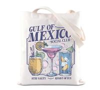 TSOTMO Gulf of Mexico Social Club Tote Bag Patriotic Gift Progressive Democrat Hangbag Gulf Social Club-Cocktail Drink Gift (Gulf of)