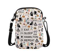 TSOTMO Hamilton Gift Eat Sleep Hamilton Repeat Crossbody Bag for Hamilton Fans Musical Lovers Gift (SLEEP Cross)