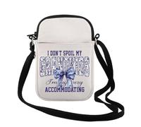 TSOTMO I Don’t Spoil My Crossbody Bag Grandma Floral Toile Coquette Bow Gift Funny Gift for Grandma Grandmother, Spoil My Cr, Fashion