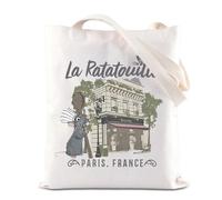 TSOTMO La Paris France Inspired Tote Bag Mouse Chef Movie Mech Remy Rat Shoulder Bag Anyone Can Cook Gift (La France)