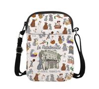 TSOTMO La Ratatouille Paris France Inspired Crossbody Bag Anyone Can Cook GiftMouse Chef Movie Mech Remy Rat Bag (La Rat Cross)