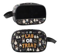 TSOTMO Lab Tech Halloween Laboratory Gift Lab or Treat Makeup Bag for Science Spooky Nurse Science Ghost Gift, Lab Treat, Cosmetic Bags