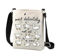 TSOTMO Most Definitely Not All In A Row Funny Animal Motivational Sarcasm Trendy Crossbody Bag Cute Duck Gift for Mother, In a Row Cr, Fashion