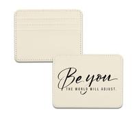 TSOTMO Motivational Card Holder Be You The World Will Adjust Quote Card Organizer Positive Gift Feminist Inspirational Gift, Adjust Wallet, Personality