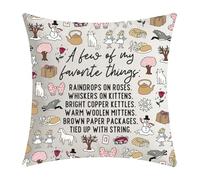 TSOTMO Music Christmas Birthday Gift My Favourite Things Throw Pillow Covers Cozy Film Musical Lover Theater Fans Pillow Cushion (A Few of PC)