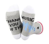 TSOTMO Musical Lovers Gift Thank You for The Music Novelty Socks for Musical Fans Sing Lovers Dancing Queen Gift (UK, Alpha, One Size, Regular, Regular, MUSIC SOCKS)