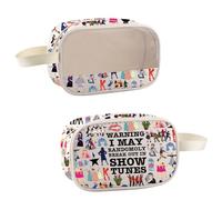 TSOTMO Musical Merch Warning I May Randomoly Break Out In Show Tunes Cosmetic Bag for Musical Lovers Theatre Toiletry Bag for Opera Fans, Break Out Bag, Cosmetic Bags