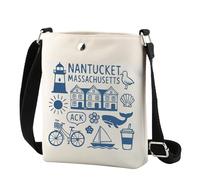 TSOTMO Nantucket Massachusetts Crossbody Bag Coastal Whale Lighthouse Bike Shoulder Bag Nautical Ocean Gift for Women, Massac Cr