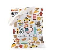 TSOTMO New York Gift NY Gift New York Trip Tote Bag NYC Bachelorette Bags East Coast New York Lover Gift New York City Walk Gift (Peace NY Tote)