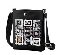 TSOTMO NICU Nurse Crossbody Bag Neonatal ICU Nurse Gift for RN Doctor Nurse Appreciation Neonatal Nursing Shoulder Bag, Black Nicu Cr