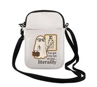 TSOTMO Optometry Ghost Gift Ophthalmologist Funny Eye Doctor I've Got My Eye On You Crossbody Bag Halloween Medical Gift, My Eye Cr, Fashion