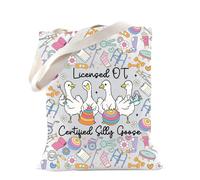 TSOTMO OT Gift for Occupational Therapist Silly Goose OT Tote Bag for Goose Lovers Occupational Therapy OTA Gift, Ot-goose