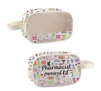 TSOTMO Pharmacist Makeup Bag Pharmacy Technician Gift PT RX Gift Pharmacy Tech Office Zipper Pouch for Pharmacist, Pharmacist K, Cosmetic Bags