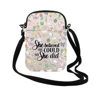 TSOTMO Pickleball Gift Pickleball Lover Gift She Believed She Could So She Did Crossbody Bag for Pickleball Mom, Did Pickleball Cr