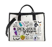 TSOTMO Poison Bag Witch Witchy Gift Evil Queen Gift Pick Your Poison Tote Bag for Villains Fans Halloween (Pick Tote)