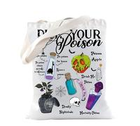 TSOTMO Poison Bag Witch Witchy Gift Evil Queen Gift Pick Your Poison Tote Bag Villains Fans Gift Halloween Party Gift (Pick Poison)