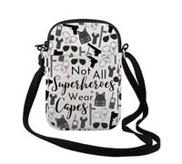 TSOTMO Police Officer Gift Not All Superheroes Wear Capes Police Woman Appreciation Zipper Pouch Crossbody Bag, Wear Police Cr