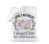 TSOTMO Quilting Gift Quilt Retreat Tote Bag for Quilter Sewing Gift for Quilting Lovers Quilt Mom Quilter Social Club Bag, Quilt Club