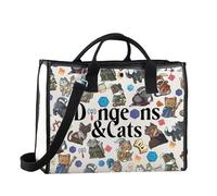 TSOTMO Roleplaying Game Cat Throwing Dice Tote Bag Cat Lover Gamer Gift Game Themed Gift for Women, Ns & Cats Tote