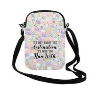 TSOTMO Running Marathon Gift It's Not About The Destination It's Who You Run With Crossbody Bag Gift for Runner, Run With Cr, Fashion