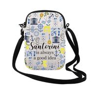 TSOTMO Santorini Greece Gift Santorini Is Always A Good Idea Crossbody Bag Greek Islands Greece Vacation Gift for Sister, San is Cr, Fashion