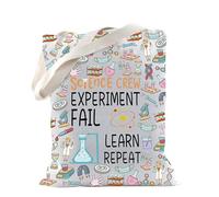 TSOTMO Science Teacher Gift Science Crew Tote Bag for Professor STEM Scientist Chemistry Professor Gift (Science Crew)