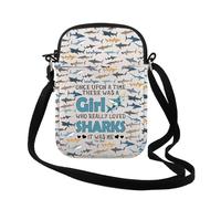 TSOTMO Shark Lovers Gift Who Really Loved Sharks Crossbody Bag Marine Biology Nautical Ocean Sea Animal Sea Life Gift, Loved Sharks Cr, Fashion