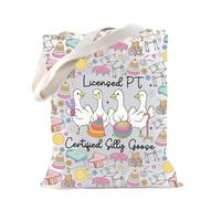 TSOTMO Silly Goose Gift Goose PT Tote Bag for Geese Lovers Physical Therapy Gift for Therapist Medical Goose Bag, Pt-goose
