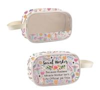 TSOTMO Social Worker Cosmetic Bag Social Work Week Gift for Worker Appreciation Gift for Empower Office Coworker Makeup Bag, Social Worker Bag, Cosmetic Bags