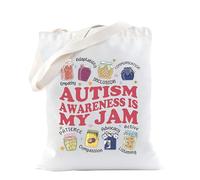 TSOTMO Special Education Teacher Tote Bag Autism Awareness Gift for Autism Teacher Inclusion Neurodiversity Gift, Autism Jam