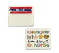 TSOTMO Speech Pathologist Gift Speech Therapist Card Holder Special Education Teacher Card Wallet AAC SLP Appreciation Gift (Communion Wallet)