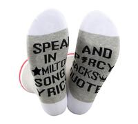 TSOTMO Theatre Lovers Gift I Speak In Song Lyrics Socks Book Quotes Book Lover Musical Lover Fan Gift for Men Women