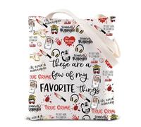 TSOTMO True Crime Podcasts Tote Bag True Crime Junkie Gift Serial Killer Criminologist Shoulder Bag Murder Mystery Fan Gift (Crime)