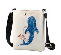TSOTMO Whale Ocean Gift Whale Shark Crossbody Bag Beachy Ocean Lover Beach Wildlife Gift Shark Lovers Gift for Women, Blue Shark Cr, Fashion