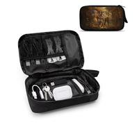 TSOVTHRID American Flag Tiger Print Womens Cable Organizer Travel Tech Pouch Accessories Carry Storage Electronic Organizer Travel Case Tech Organizer as Travel Accessories for Women