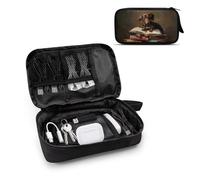 TSOVTHRID Book Dachshund Print Cable Travel Organizer for Men Cable Organizer for Essentials Electronic Travel Organizers Travels Essentials for Charger Cable Phone Flash Drive