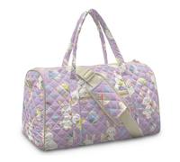 TSOVTHRID Cartoon Bunny Carry On Duffel Bags for Airplanes Easter Egg Travel Duffel Bags with Zipper Pockets Overnight Bag with Adjustable Strap for Travel Light Purple